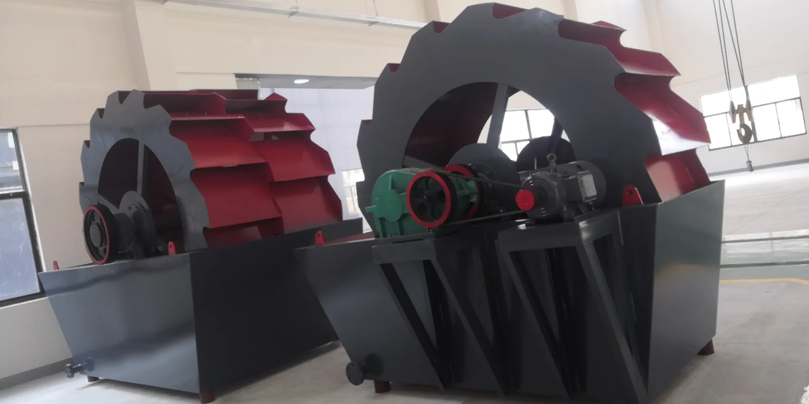 Aggregate washing equipment in yard